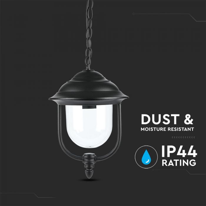LED CEILING E27 LAMP Aluminium Mat Black Clear Cover 120° 25X89 IP44
