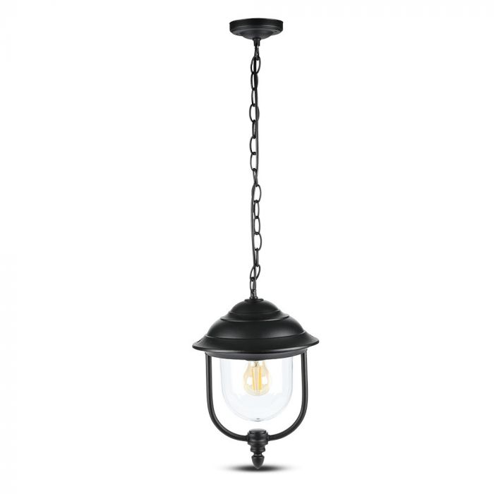 LED CEILING E27 LAMP Aluminium Mat Black Clear Cover 120° 25X89 IP44