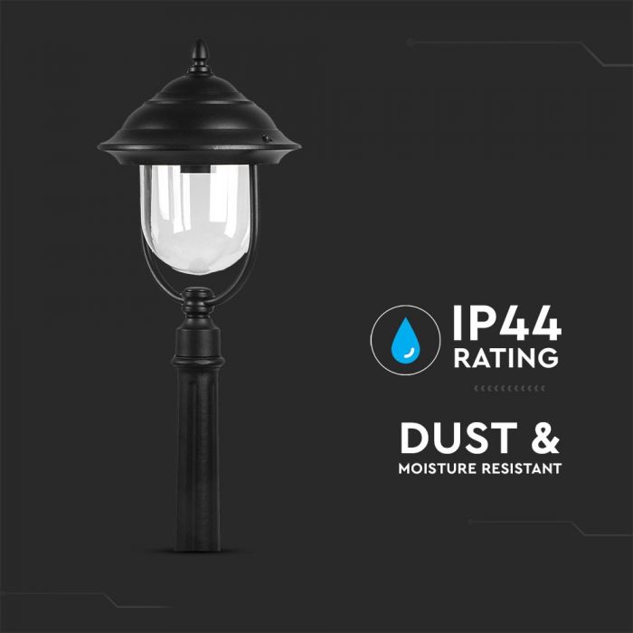 LED POLE 1XE27 LAMP MAT BLACK CLEAR COVER 120° 25X111 IP44