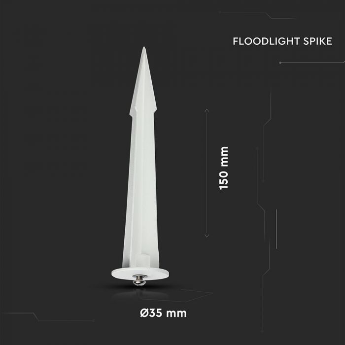 FLOODLIGHT SPIKE WHITE 35X150 ALUMINIUM
