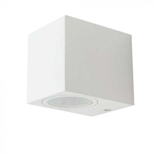 LED WALL SLEEK FITTING ALUMINIUM SQUARE GU10 1WAY 92X68X80 IP44 WHITE
