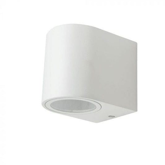 LED WALL SLEEK FITTING ALUMINIUM ROUND GU10 1WAY 92X68X80 IP44 WHITE