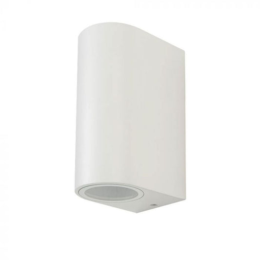 LED WALL SLEEK FITTING ALUMINIUM ROUND GU10 2WAY 92X68X150 IP44 WHITE