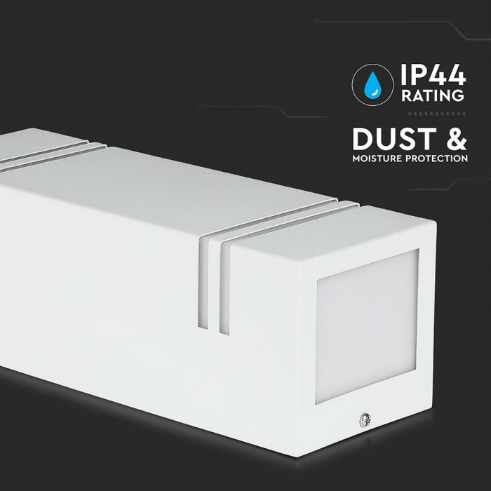 LED WALL FITTING STAINLESS STEEL SQUARE GU10 2WAY 85X87X250 IP44 WHITE