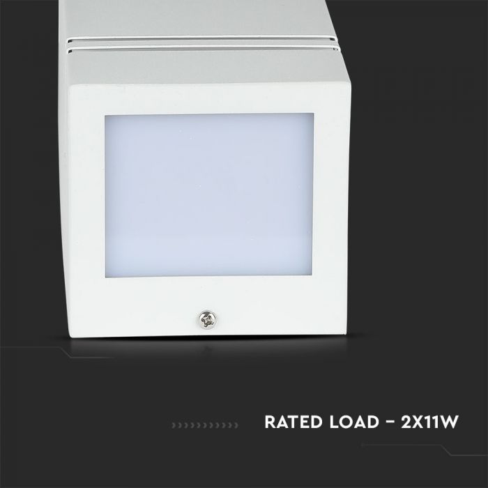 LED WALL FITTING STAINLESS STEEL SQUARE GU10 2WAY 85X87X250 IP44 WHITE