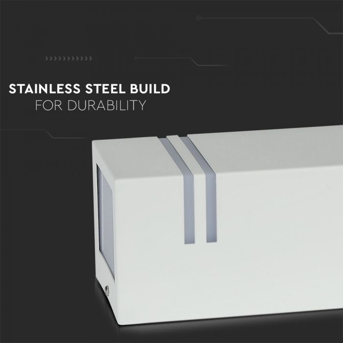 LED WALL FITTING STAINLESS STEEL SQUARE GU10 2WAY 85X87X250 IP44 WHITE
