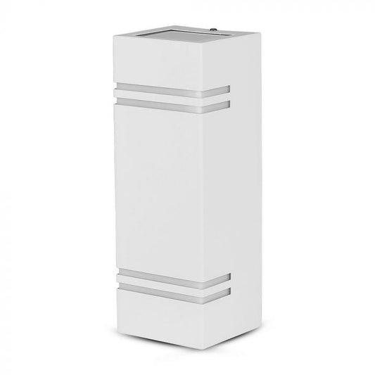 LED WALL FITTING STAINLESS STEEL SQUARE GU10 2WAY 85X87X250 IP44 WHITE