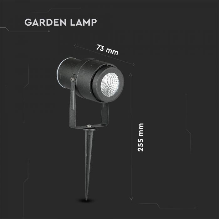 12W LED Garden Spike Lamp Black Body Green