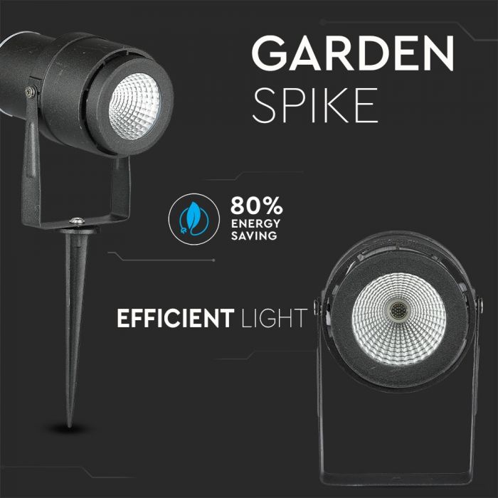 12W LED Garden Spike Lamp Black Body Green