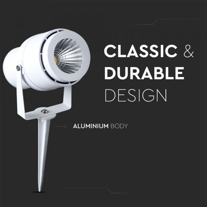 LED GARDEN SPIKE ALUMINIUM 12W GREEN 720lm 73X255 WHITE IP65