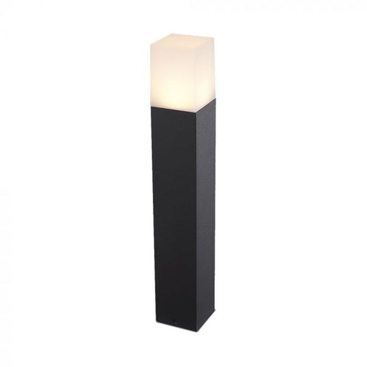 LED GARDEN FLOOR LIGHT SQUARE GU10 IP54 80X80X500 BLACK ALUMINIUM+PC DIFFUSER
