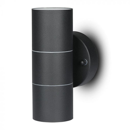 LED WALL FITTING STAINLESS STEEL GU10 2WAY 93X85X163 IP44 BLACK