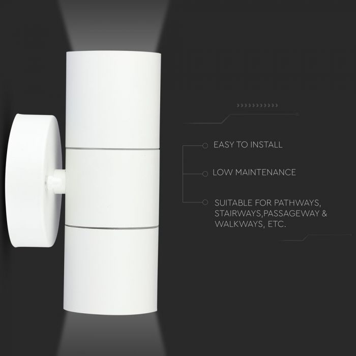 LED WALL FITTING STAINLESS STEEL GU10 2WAY 93X85X163 IP44 WHITE