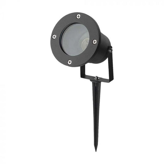 LED GARDEN SPIKE FITTING ALUMINIUM GU10 100x92x270mm IP65 BLACK