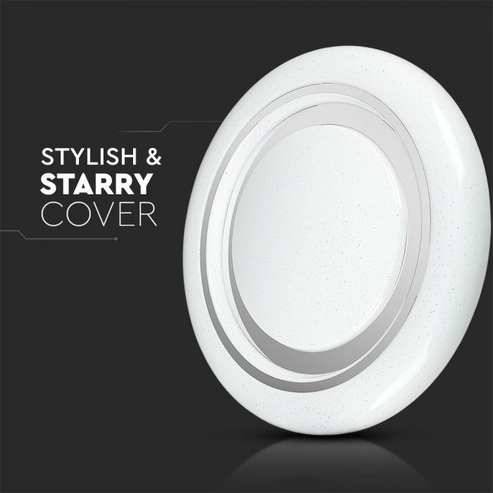 LED DESIGNER CEILING LIGHT with RF Control+Timer CCT Changing STARRY 30/60/30W 4200lm 150° 480X75 DIMMABLE
