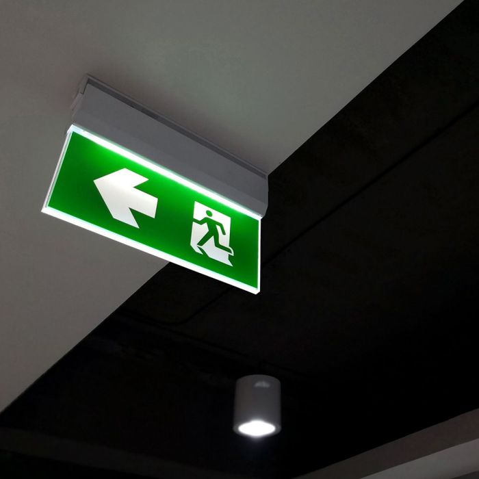 LED EMERGENCY EXIT LIGHT 4IN1 SELF TEST BUTTON RF CONTROL 2.5W 100lm CW