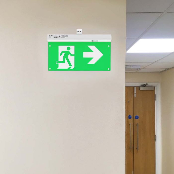LED EMERGENCY EXIT LIGHT 4IN1 SELF TEST BUTTON RF CONTROL 2.5W 100lm CW