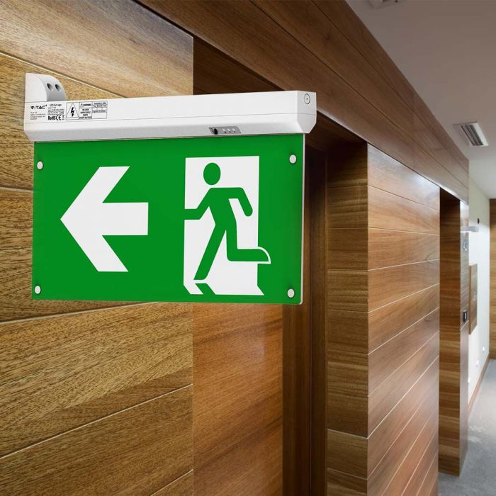 LED EMERGENCY EXIT LIGHT 4IN1 SELF TEST BUTTON RF CONTROL 2.5W 100lm CW