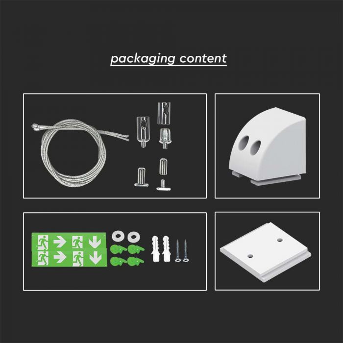 LED EMERGENCY EXIT LIGHT 4IN1 SELF TEST BUTTON RF CONTROL 2.5W 100lm CW