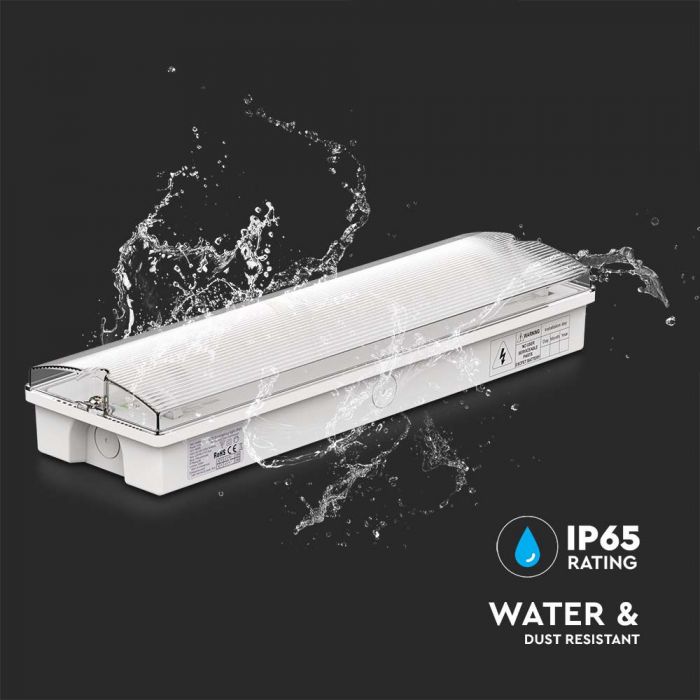 LED EMERGENCY EXIT LIGHT SELF TEST BUTTON  3W CW 130lm 120° 350x110x56mm