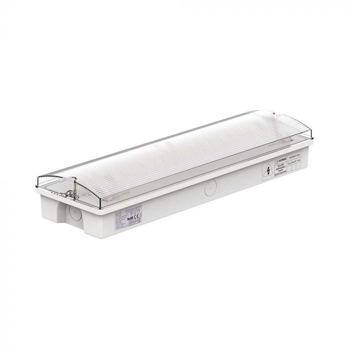 LED EMERGENCY EXIT LIGHT SELF TEST BUTTON  3W CW 130lm 120° 350x110x56mm