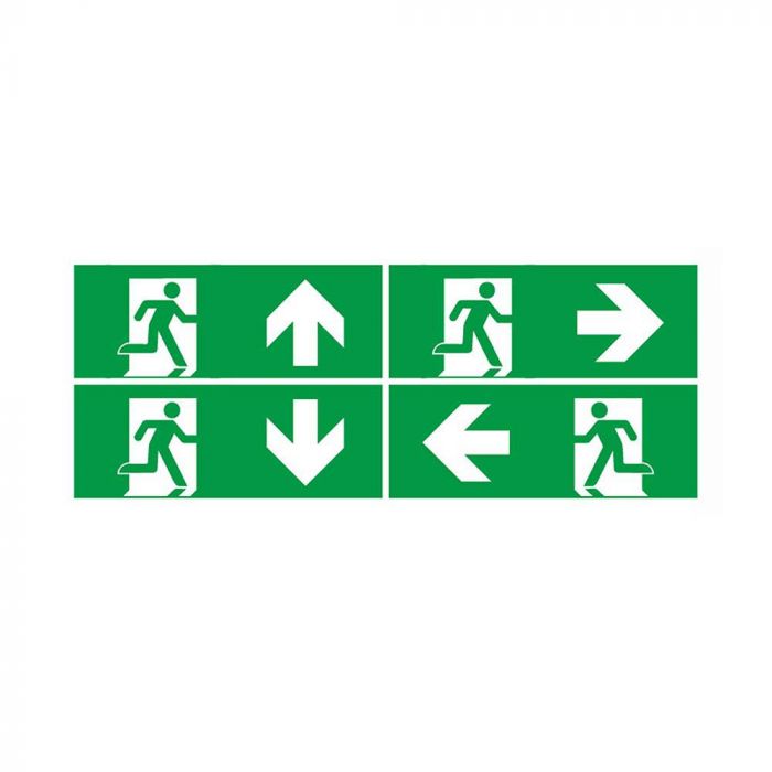 LED EMERGENCY EXIT LIGHT SELF TEST BUTTON  3W CW 130lm 120° 350x110x56mm