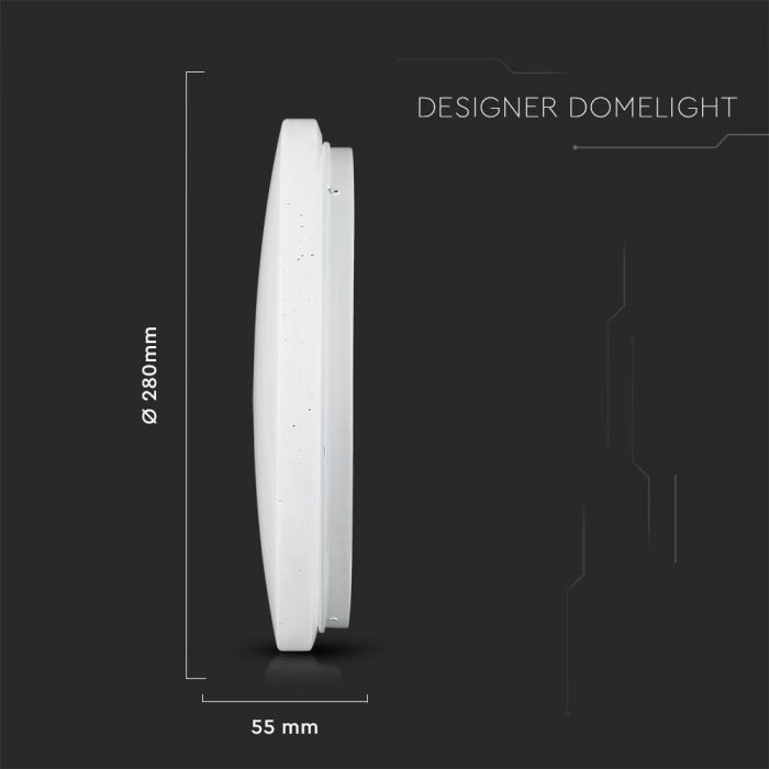 LED DOME LIGHT 24W COMPATIBLE WH AMAZON ALEXA&GOOGLE HOME RGB+WW+CW STARRY COVER