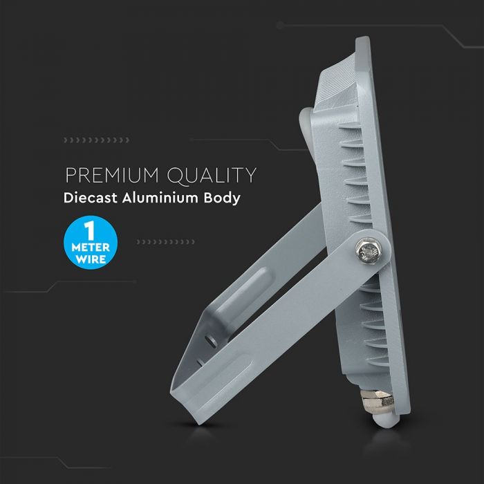 LED FLOOD SLIM 100W CW 100° 12000lm (120lm/W) IP65 GREY SAMSUNG CHIP A++