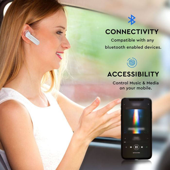 HEADSET BLUETOOTH 70mah BATTERY WHITE