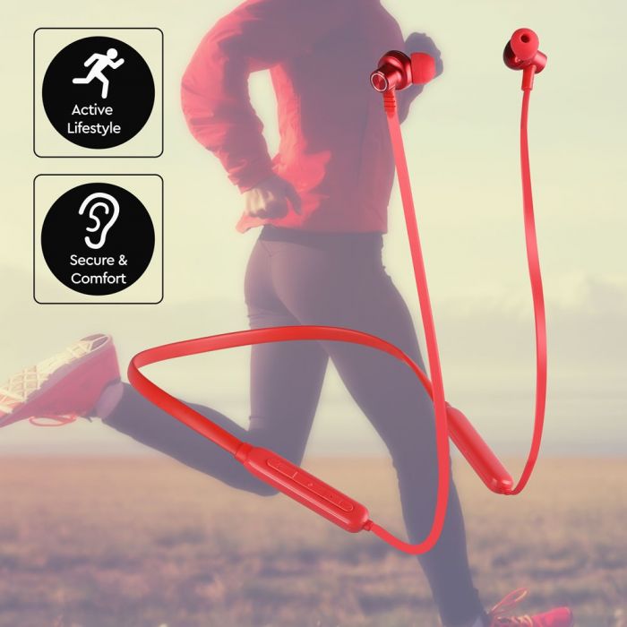 HEADSET BLUETOOTH SPORT 500mah BATTERY RED