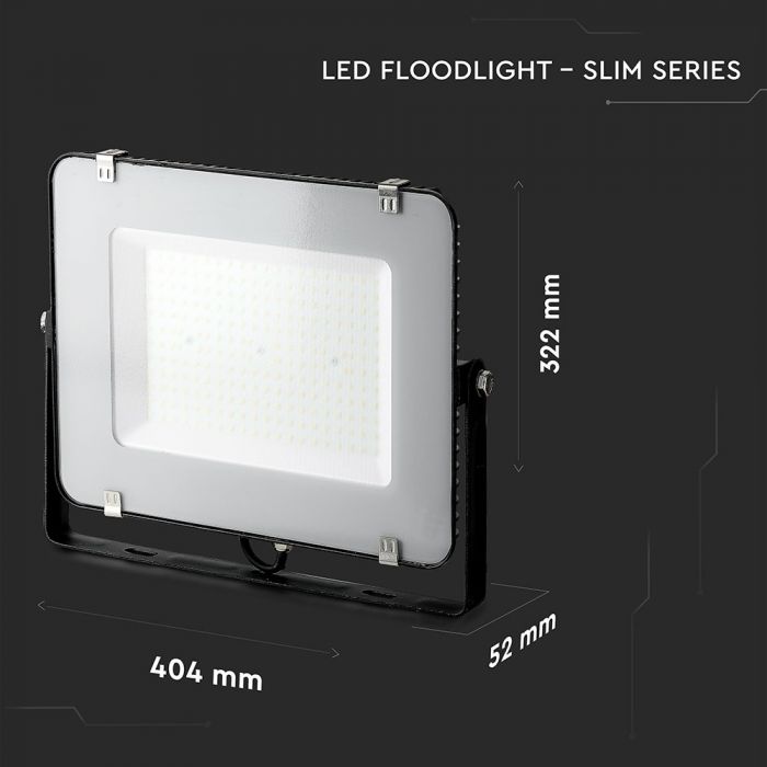 150W LED Floodlight SMD SAMSUNG Chip Slim Black Body 4000K 120 lm/Watt
