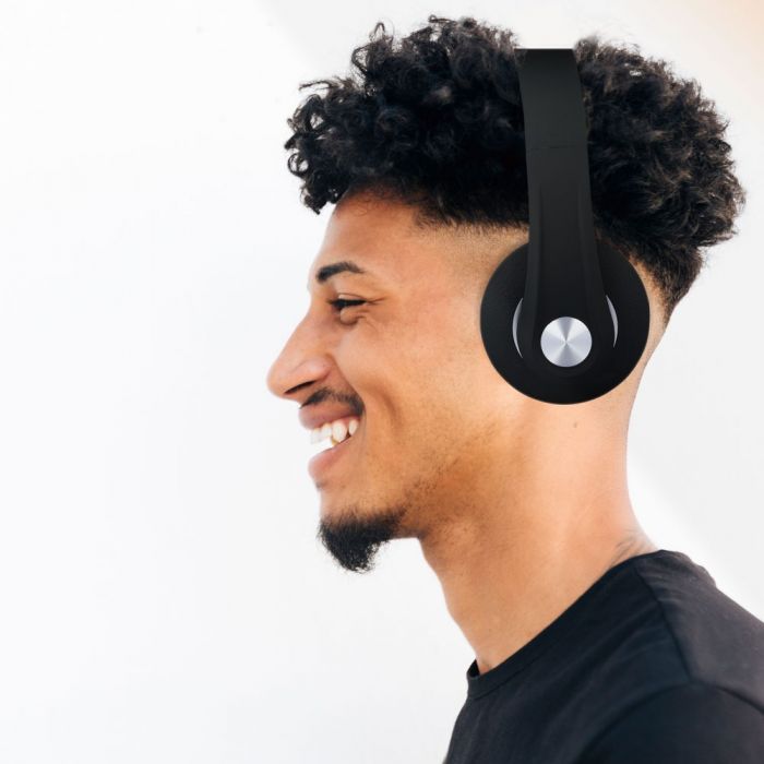 BLUETOOTH WIRELESS HEADPHONE with Adjustable Head 500mah BATTERY BLACK