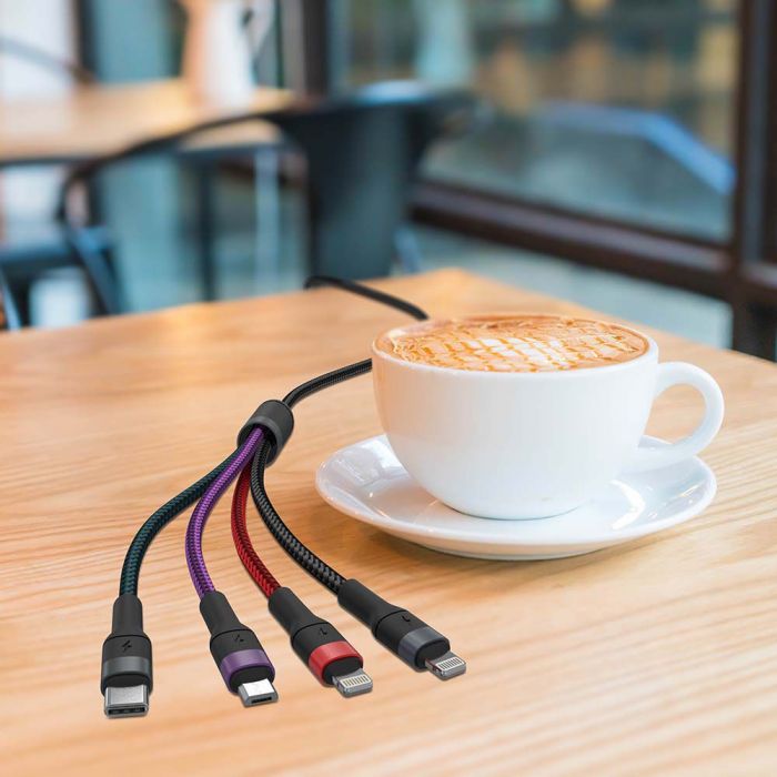 4IN1 CHARGING CABLE 1200mm 2.4A Max