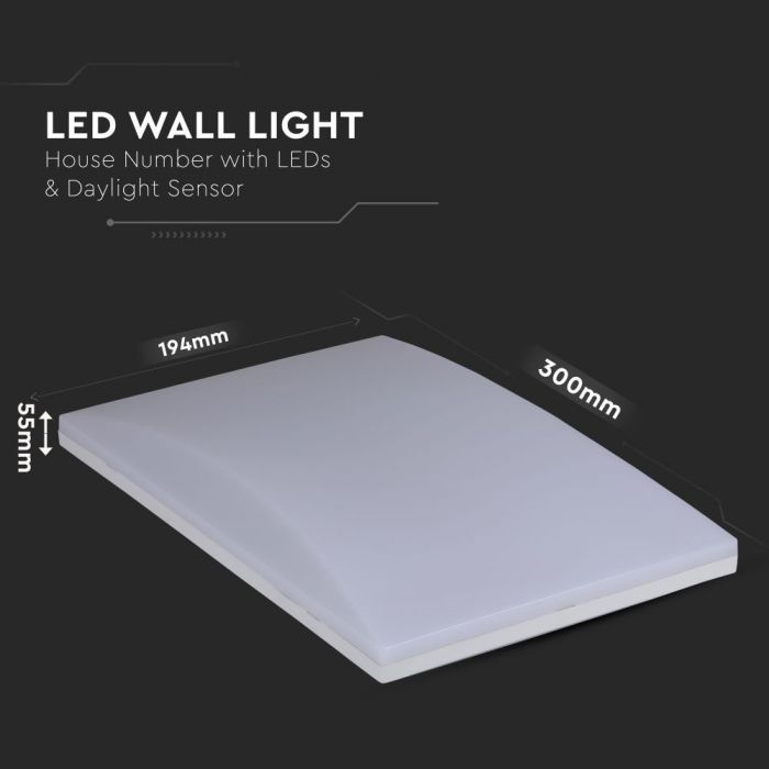 LED WALL LIGHT 10W WW 800lm 110° 300X55X194 SAMSUNG CHIP IP54