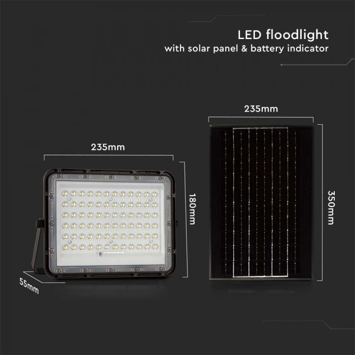 120W LED SOLAR FLOODLIGHT 6400K 12000 mAh BATTERY 3M CABLE SMART IR REMOTE FAST CHARGE