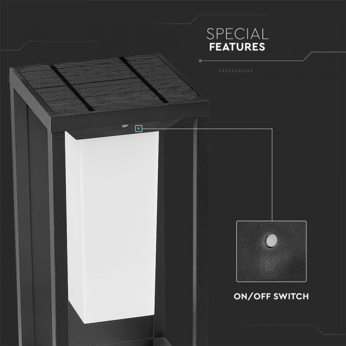 LED SOLAR WALL GARDEN LIGHT 2W WW 220lm 170° 14X14X29 SAMSUNG CHIP IP65