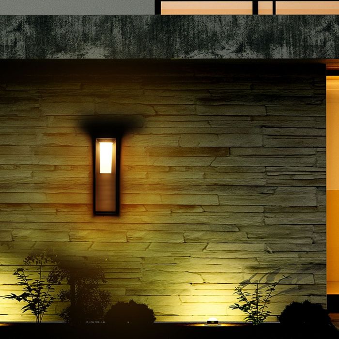 LED SOLAR WALL GARDEN LIGHT 4W WW 280lm 120° 14X14X50 SAMSUNG CHIP IP65