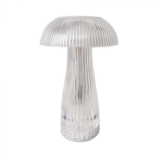 LED TABLE LAMP 1800mAH BATTERY D:160x250 3IN1 TRANSPARENT BODY
