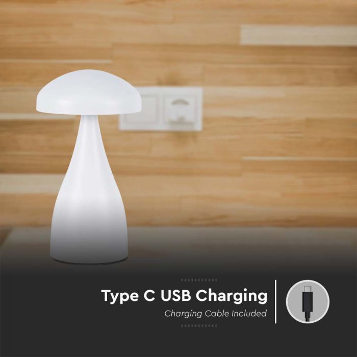 LED TABLE LAMP1800mAH BATTERY 1W 3IN1 55lm 120x220mm WHITE TOUCH DIMMING