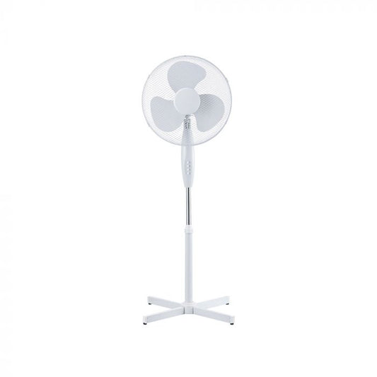 STAND FAN WITH 60CM CROSS BASE/3 BLADES 16"/4 BUTTONS 40W WHITE