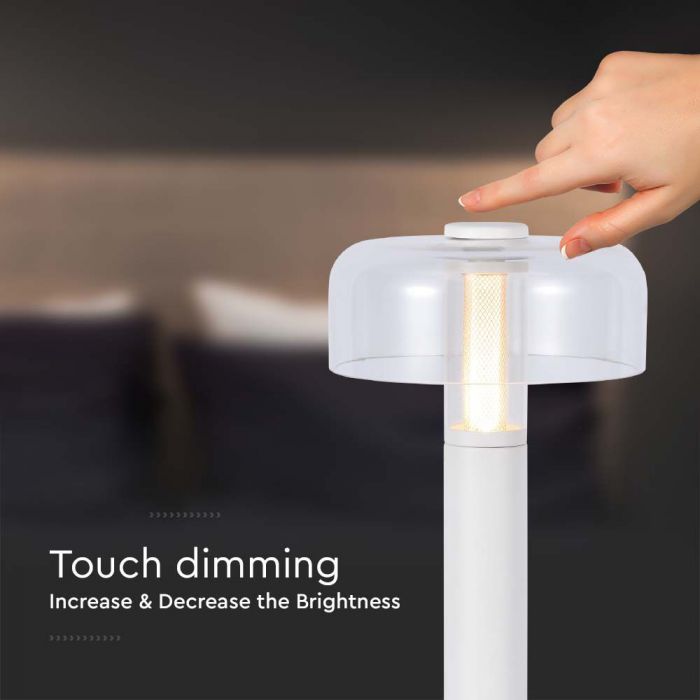 LED TABLE LAMP 1800mAH BATTERY D:150x300 3000K WHITE BODY