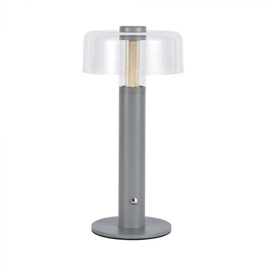LED TABLE LAMP 1800mAH BATTERY 1W WW 100lm 150x300 GREY TOUCH DIMMING