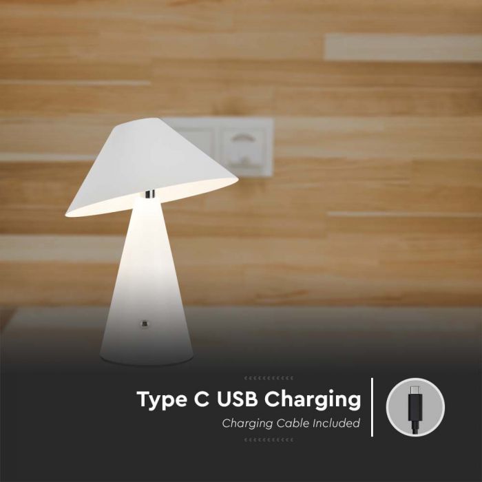 LED TABLE LAMP 1800mAH BATTERY 3W 3IN1 200lm 180x240 WHITE TOUCH DIMMING