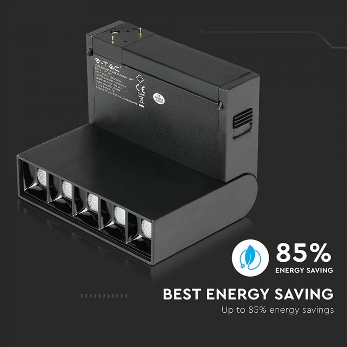 LED MAGNETIC LINEAR SPOTLIGHT 5X2W 700lm WW 30° 137X35X180 24V BLACK