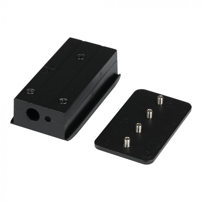 LED MAGNETIC TRACK LIGHT POWER & TRACK CONNECTOR BLACK
