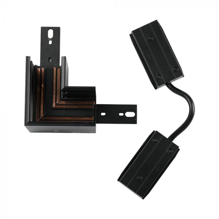 LED MAGNETIC TRACK LIGHT 90° CORNER CONNECTOR BLACK – KYRIMA