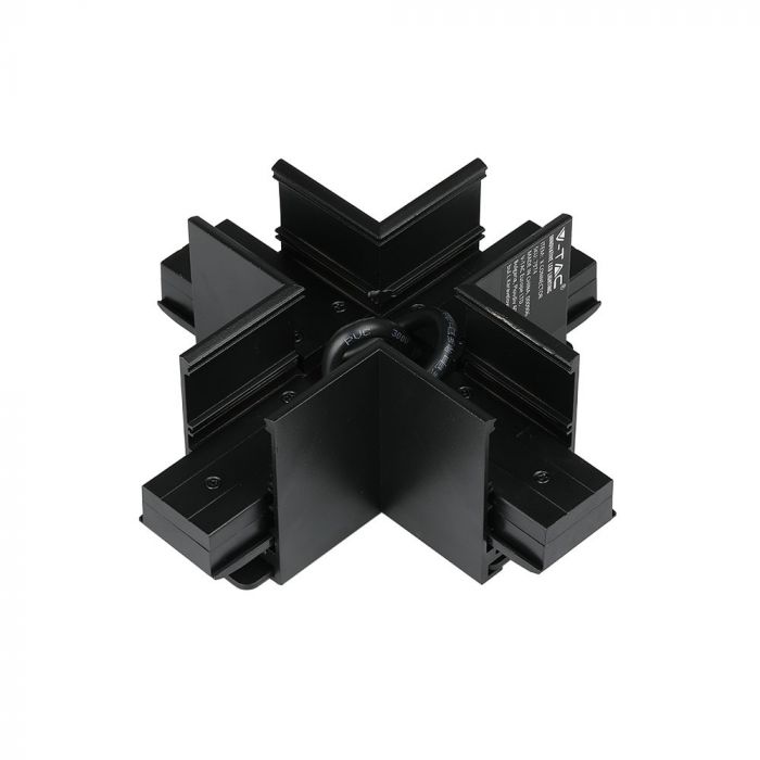 LED MAGNETIC TRACK LIGHT CROSS TYPE CONNECTOR BLACK