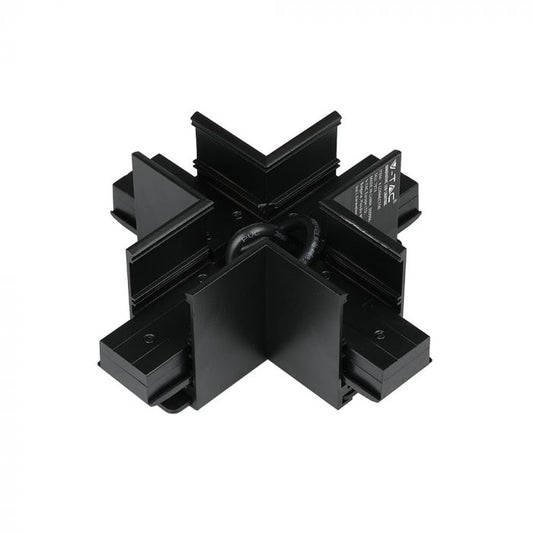LED MAGNETIC TRACK LIGHT CROSS TYPE CONNECTOR BLACK