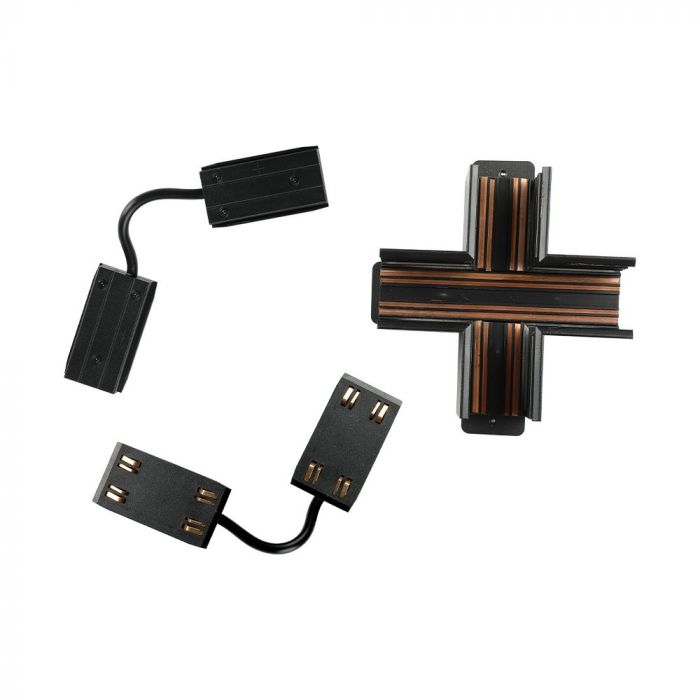 LED MAGNETIC TRACK LIGHT CROSS TYPE CONNECTOR BLACK