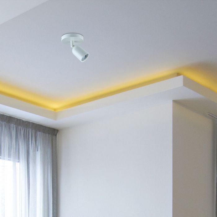 LED WALL/CEILING FITTING ROUND BASE 1XGU10 120X144.8 WHITE